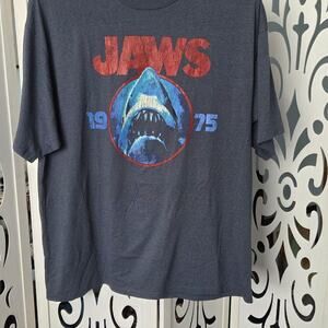 JAWS 1975 Horror Movie Promo Vintage graphic Navy Blue  4xlt big & tall tee NWOT